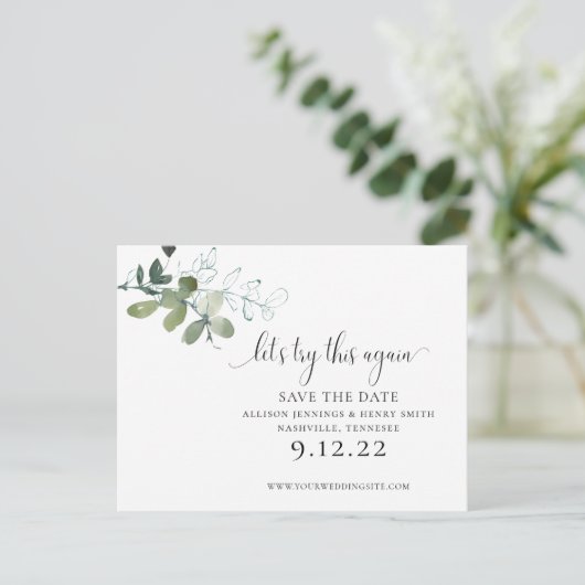 Greeneryスクリプト日付を変更する日付を保存する 案内ポストカード (スタンド正面)