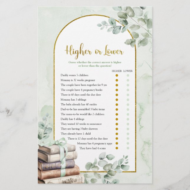 Greeneryストーリーブックゲームの上位または下位カード (正面)