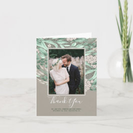 Greenery結婚のThank You写真 サンキューカード