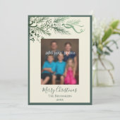 Greenery エレガント John 3:16写真モダンクリスマス シーズンカード (スタンド正面)