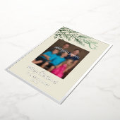 Greenery エレガント John 3:16写真モダンクリスマス 箔シーズンカード (回転した状態)