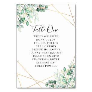 Greenery モダン Eucalyptus Geometricの名結婚前 テーブルナンバー