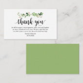 Greenery、モダンBlack Script、結婚s Thank you エンクロージャーカード (正面/裏面)