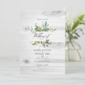 Greenery 素朴 Country Barn QRコードRSVP結婚's 招待状 (スタンド正面)