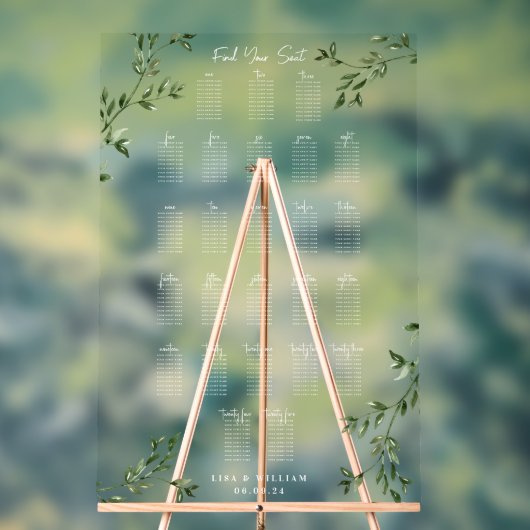 Greenery | 結婚式 座席表 アクリルサイン (ニュートラル)