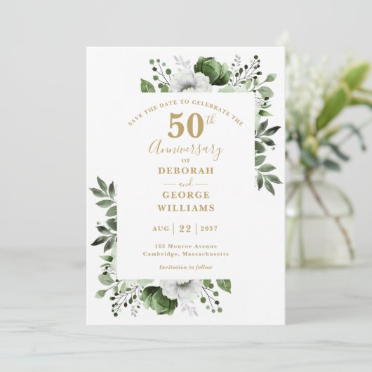 Greenery 50th結婚の記念日を保存 セーブザデート (スタンド正面)