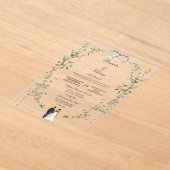 Greenery acrylic wreath Spanish Wedding アクリル招待状 (レイダウン)