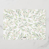 Greenery and Berries Christmas Photo 箔シーズンカード (裏面)