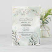 Greenery and Gold Bridal Shower 招待状 (スタンド正面)