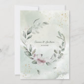 Greenery and Gold Bridal Shower 招待状 (裏面)