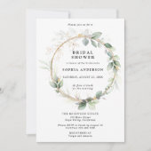 Greenery and Gold Bridal Shower Invitation 招待状 (正面)