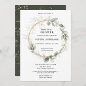 Greenery and Gold Bridal Shower Invitation 招待状 (正面/裏面)