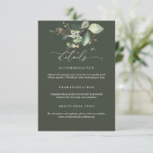 Greenery and Gold Wedding Details Card エンクロージャーカード (スタンド正面)