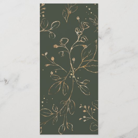 Greenery and Gold Wedding Flat Menu メニュー (裏面)