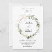Greenery and Gold Wedding Invitation 招待状 (正面)