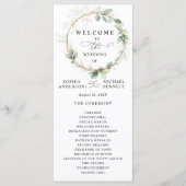 Greenery and Gold Wedding Program プログラム (正面)