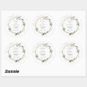 Greenery and Gold Wedding Sticker ラウンドシール (シート)
