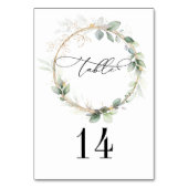 Greenery and Gold Wedding Table Card テーブルナンバー (裏面)