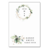 Greenery and Gold Wedding Table Place Card テーブルナンバー (正面)