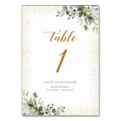 Greenery Anniversary Table Numbers Card - EAC326 テーブルナンバー (正面)