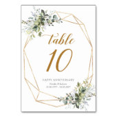 Greenery Anniversary Table Numbers Card - EAC326a テーブルナンバー (正面)