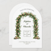 greenery arch flowers romantic wedding invitation 招待状 (正面/裏面)