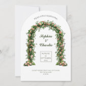 greenery arch flowers romantic wedding invitation 招待状 (正面)