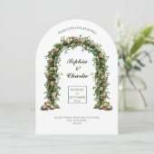 greenery arch flowers romantic wedding invitation 招待状 (スタンド正面)