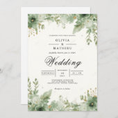 Greenery Arch Wedding 招待状 (正面/裏面)