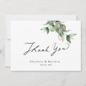 Greenery & Artichokes Water color 結婚's サンキューカード (正面)