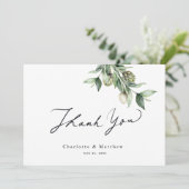 Greenery & Artichokes Water color 結婚's サンキューカード (スタンド正面)