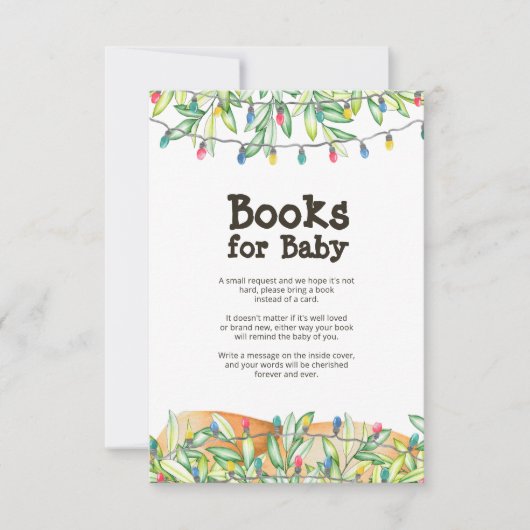 Greenery Baby Shawer Book Request Enclosure Card 招待状 (正面)