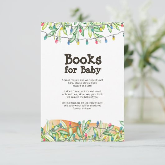 Greenery Baby Shawer Book Request Enclosure Card 招待状 (スタンド正面)