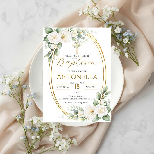 Greenery Baptism Invitation 招待状