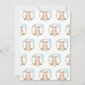 Greenery Bear Baby Shower 招待状 (裏面)