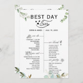 Greenery Best Day Ever Program Invitation プログラム (正面/裏面)