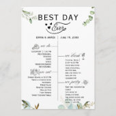 Greenery Best Day Ever Program Invitation プログラム (正面)