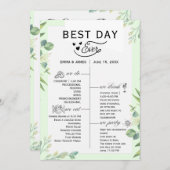 Greenery Best Day Ever Program Invitation プログラム (正面/裏面)