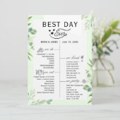 Greenery Best Day Ever Program Invitation プログラム (スタンド正面)