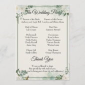 Greenery Best Day Ever Program Invitation プログラム (裏面)