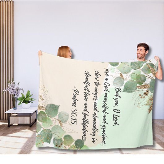Greenery Bible verse Fleece Blanket フリースブランケット