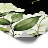 Greenery Black And Gold Celebration Of Life Photo ポスター (角)