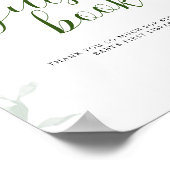 Greenery Blue hydrangea Guest Book Baby Shower ポスター (角)