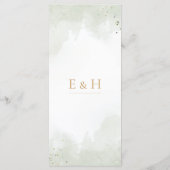 Greenery boho gold geometric watercolour wedding メニュー (裏面)