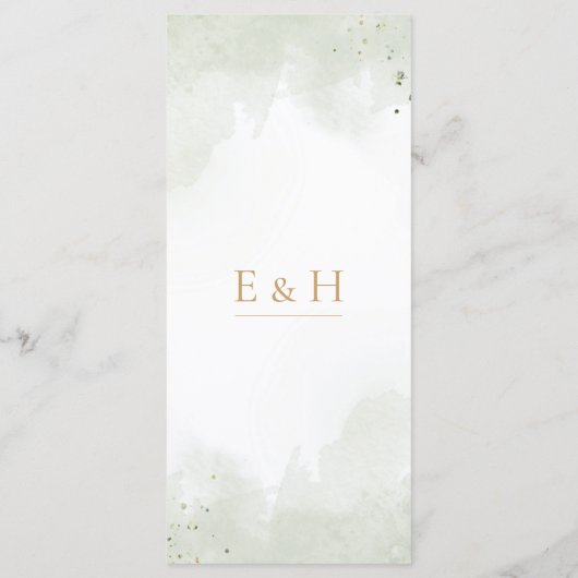 Greenery boho gold geometric watercolour wedding メニュー (裏面)