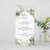 Greenery boho gold geometric watercolour wedding メニュー (スタンド正面)