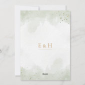 Greenery boho gold geometric watercolour wedding 招待状 (裏面)