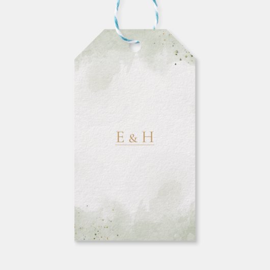 Greenery boho sage geometric wedding thank you ギフトタグ (裏面)