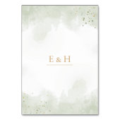 Greenery boho watercolour gold geometric wedding テーブルナンバー (裏面)