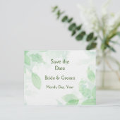 Greenery Botanical Foliage Save the Date Nature 案内ポストカード (スタンド正面)